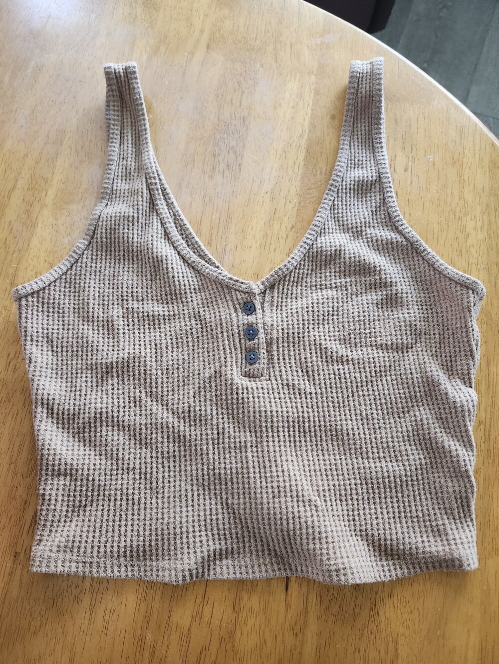 *Bundle 3/$20* Abercrombie Light Brown Waffle Knit Cropped Tank Top